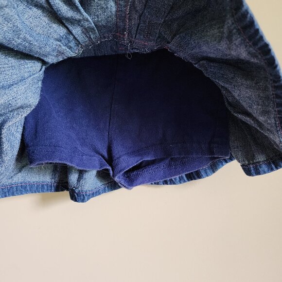 Arizona Baby Girls Blue Denim Jean Skirt With Built-In Shorts Size 12 Months - Picture 5 of 8